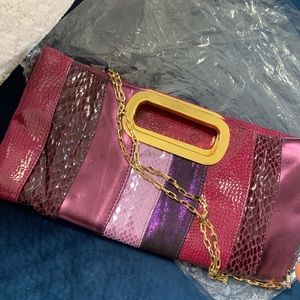 Authentic Aldo Purple/ Gold Clutch/ Shoulder Bag